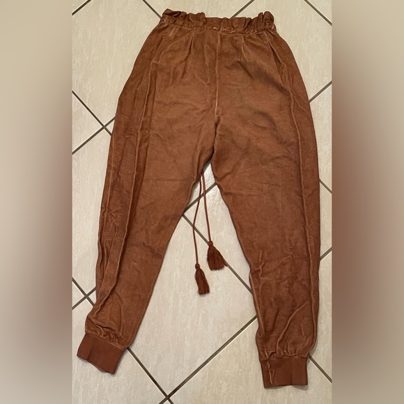 100% Cotton Something Navy Casual Lounge set Copper Medium Bottom Small Top - Picture 8 of 13